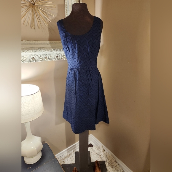 Vineyard Vines Navy Sleeveless Scoop Neck Cotton Dress Size 6 - Picture 1 of 6